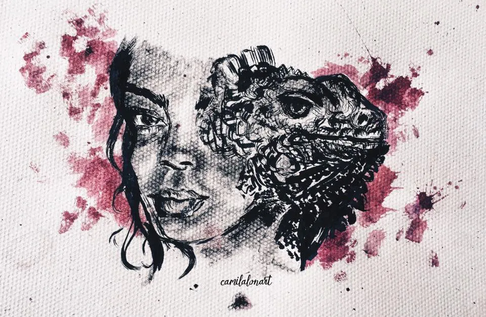 Iguana — Ink Watercolor, 2016