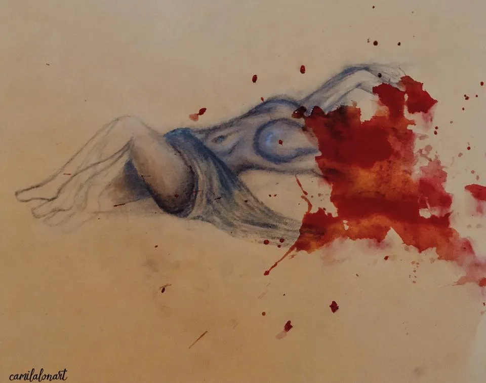 Mujer — Pastels Watercolor Yellow Paper, 2016