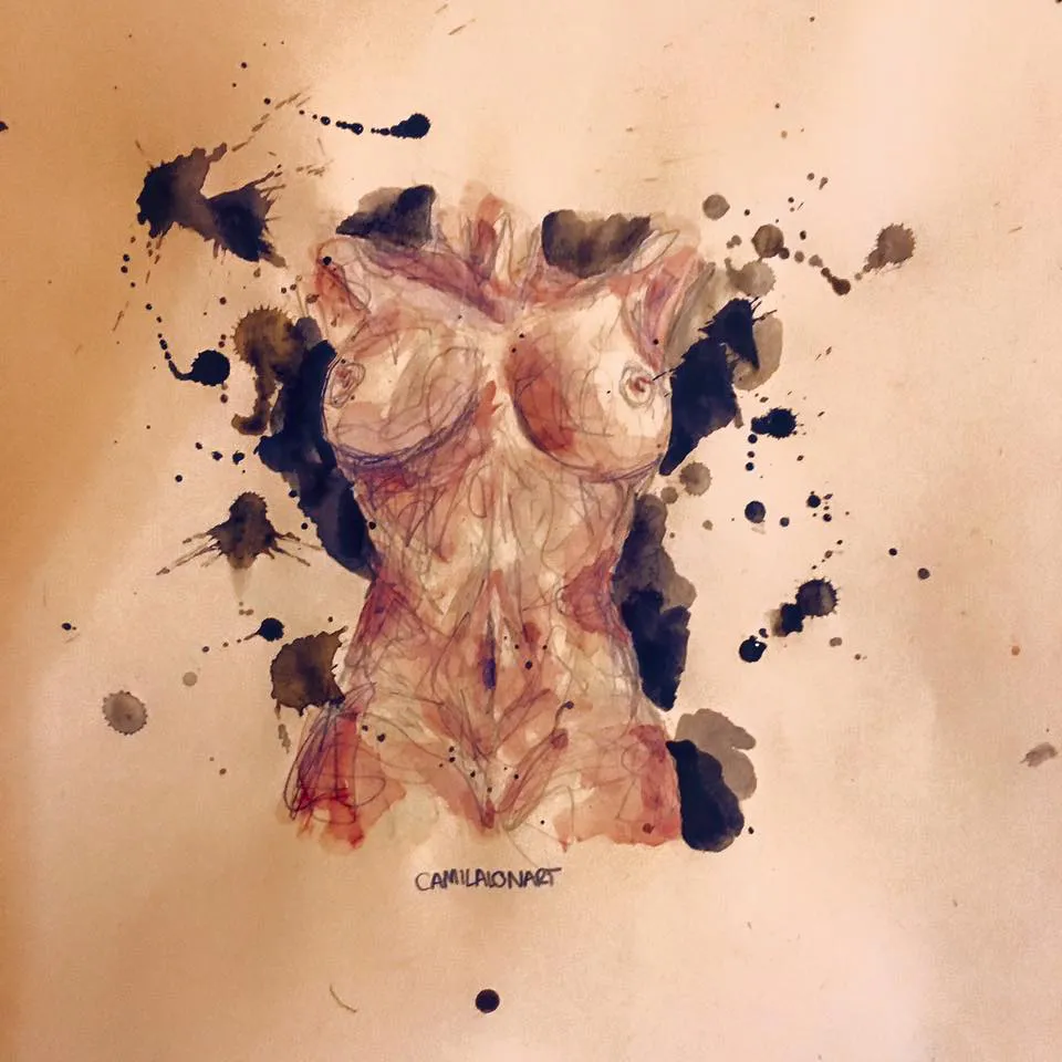 UnCuerpoMas — Ink Watercolor Yellow Paper, 2016