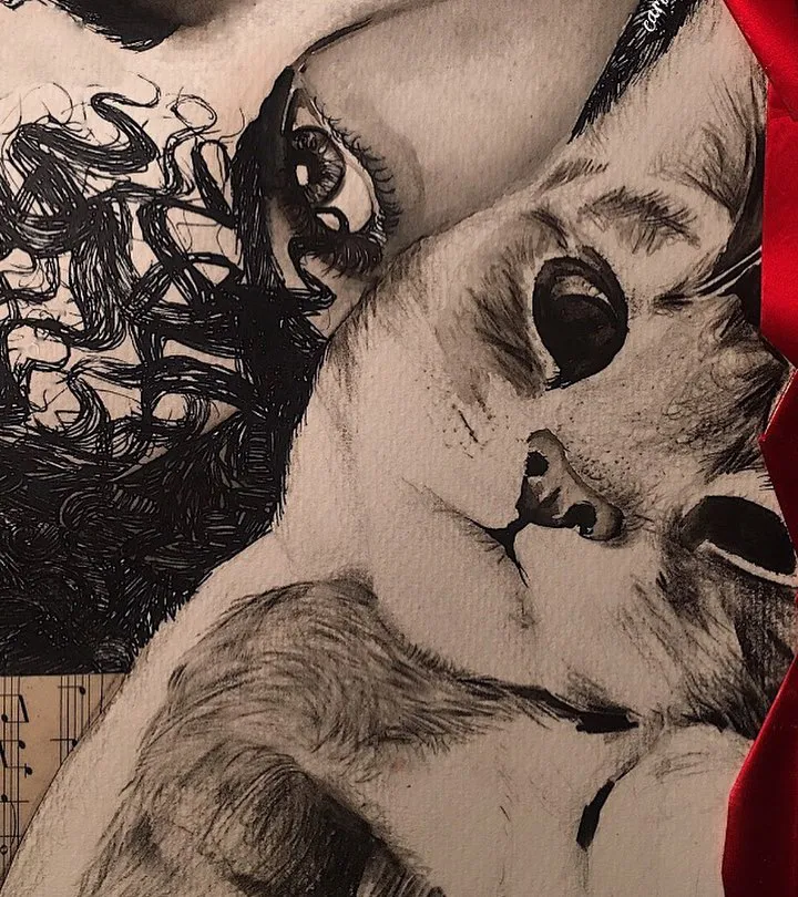 Gatito — Fabric Color Ink Watercolor, 2017