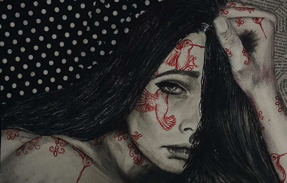 Enough — Watercolor, pencil and collage