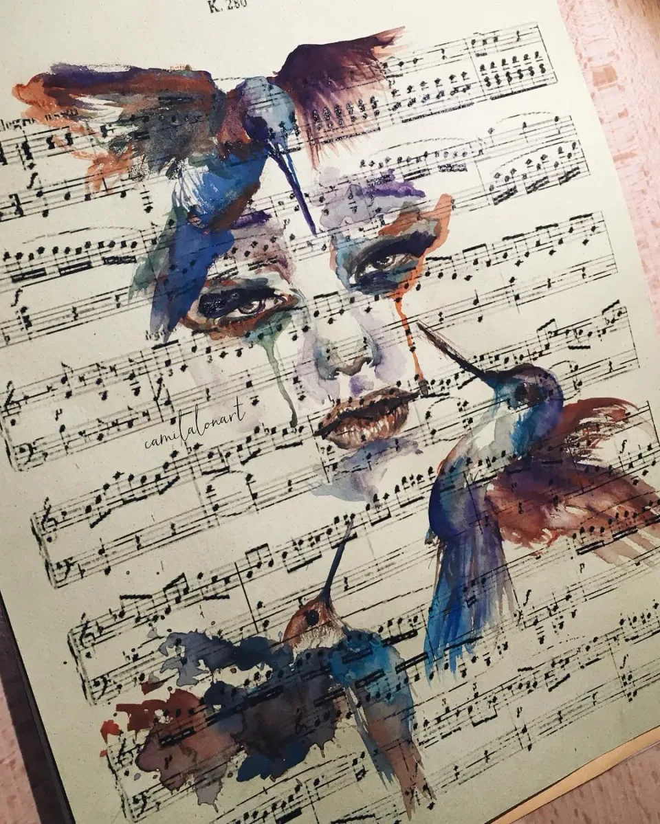 Mozart — Watercolor, 2016