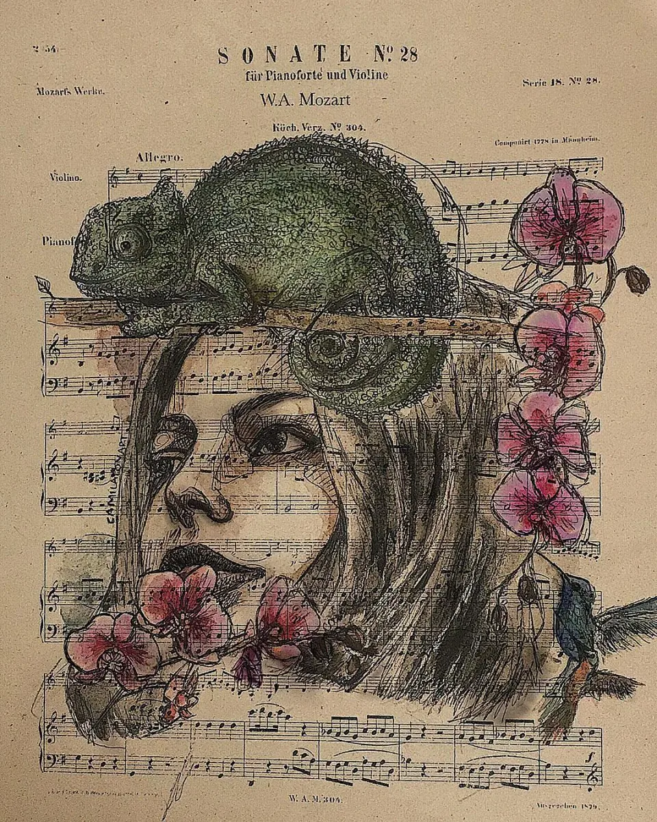 SonataN28 — Watercolor and pen, 2016