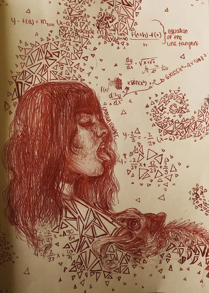 Calculus — Pen, ink and watercolor on paper